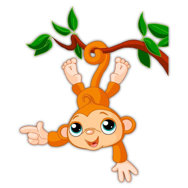 Stickers for Kids: Monkey hanging from branch