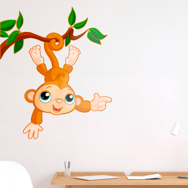 Stickers for Kids: Monkey hanging from branch