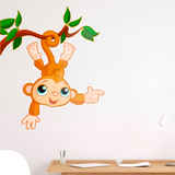 Stickers for Kids: Monkey hanging from branch 4