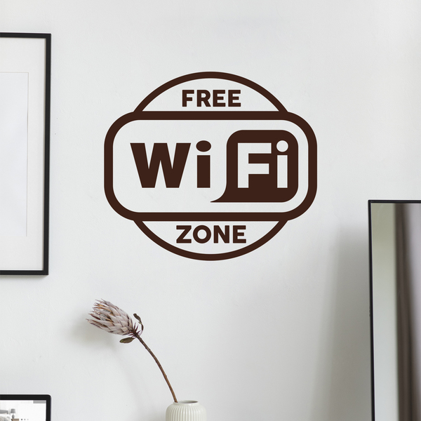 Free WiFi Zone Wall Sticker decal on white self-adhesive Vinyl 10x15cm 