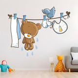 Stickers for Kids: Little bear and bird on the clothesline 5