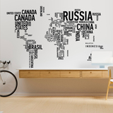 Wall Stickers: Typographic world map 2