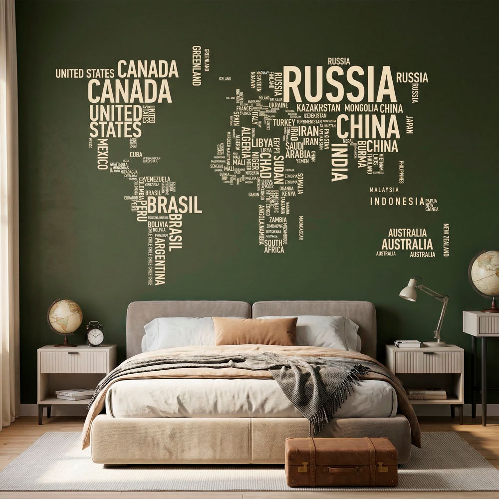 Wall Stickers: Typographic world map