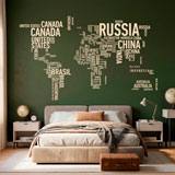 Wall Stickers: Typographic world map 11