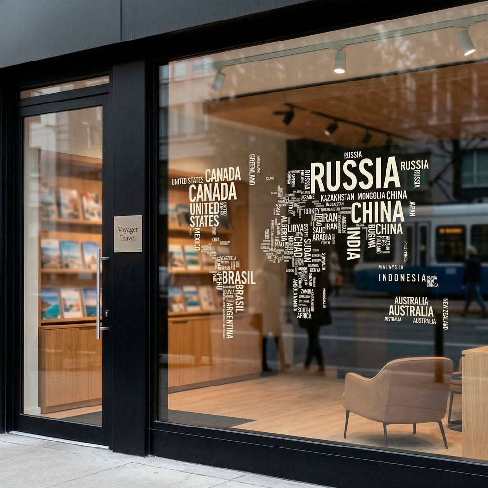 Wall Stickers: Typographic world map