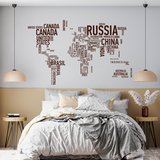 Wall Stickers: Typographic world map 3