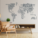 Wall Stickers: Typographic world map 4