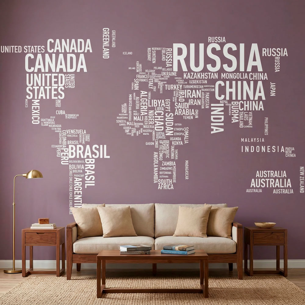 Wall Stickers: Typographic world map