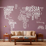 Wall Stickers: Typographic world map 5