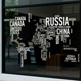 Wall Stickers: Typographic world map 6