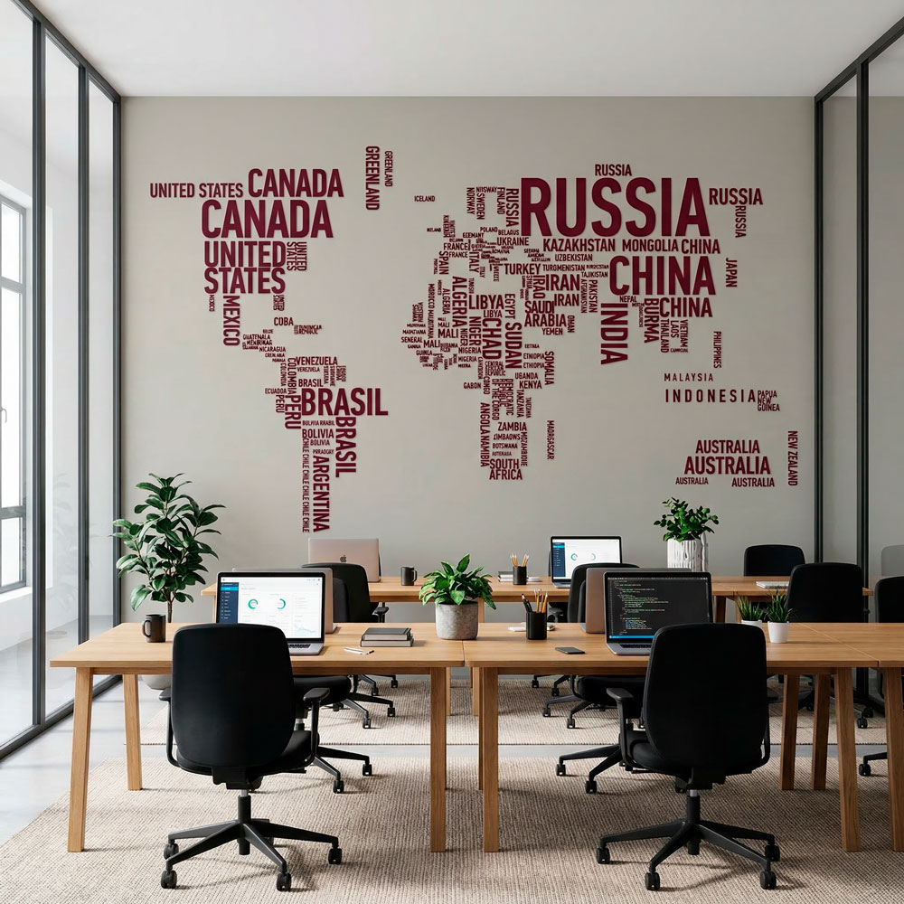 Wall Stickers: Typographic world map