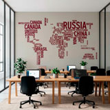 Wall Stickers: Typographic world map 7
