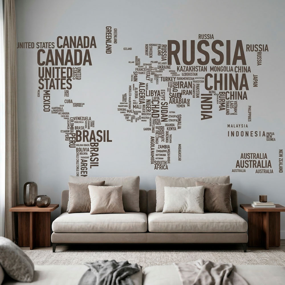 Wall Stickers: Typographic world map