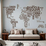 Wall Stickers: Typographic world map 8