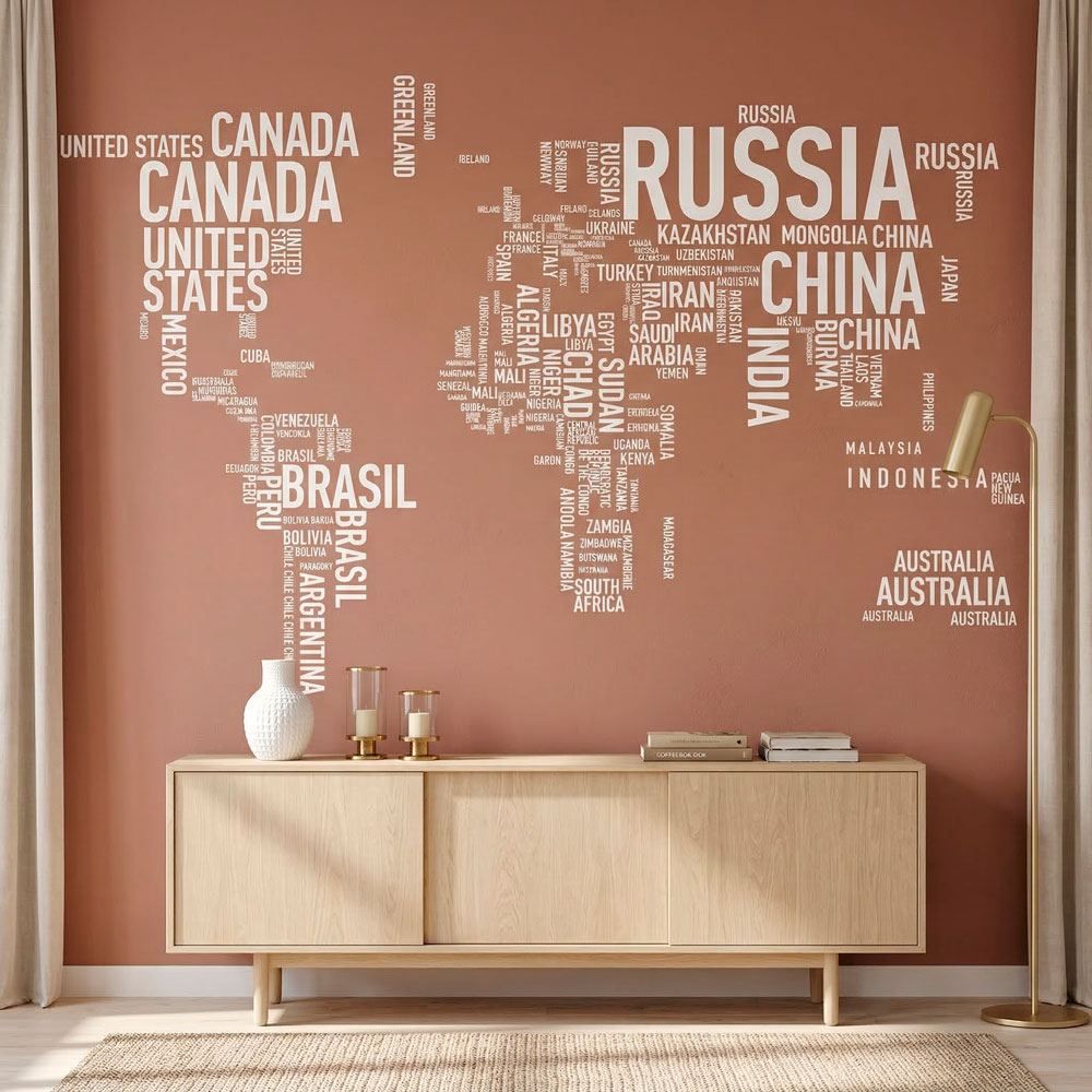 Wall Stickers: Typographic world map