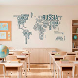 Wall Stickers: Typographic world map 10
