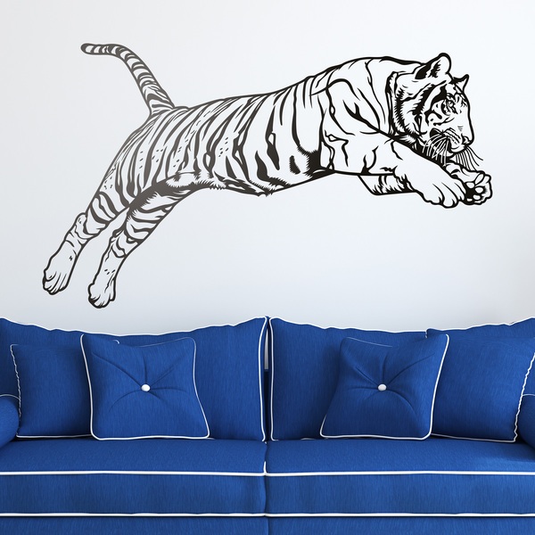 Wall Stickers: Bengal Tiger jump 0