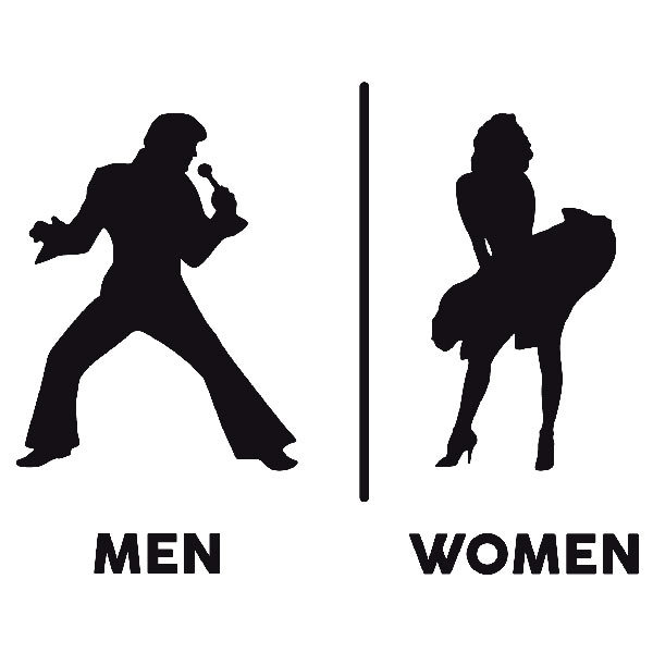 Wall Stickers: Elvis Marylin bathroom signage