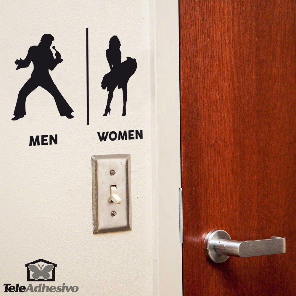 Wall Stickers: Elvis Marylin bathroom signage