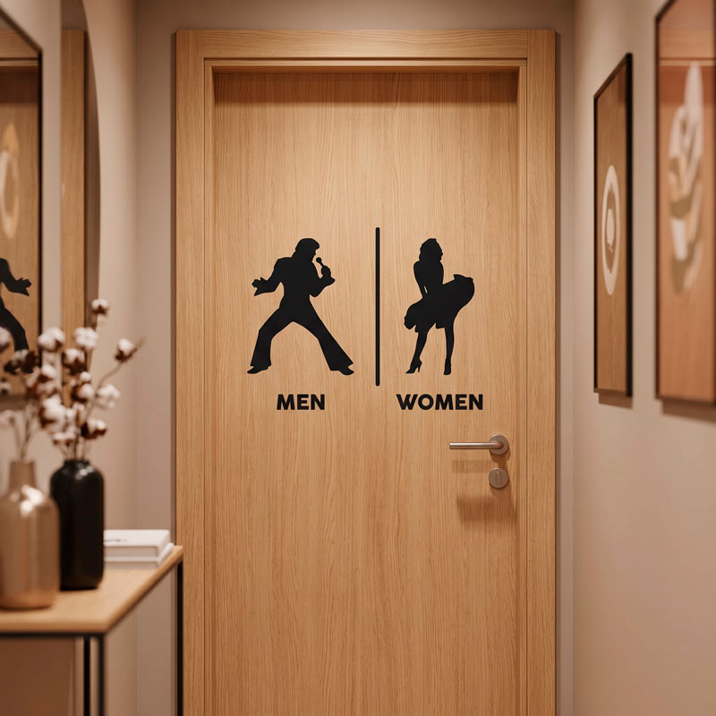 Elvis Marylin bathroom signage 12/12