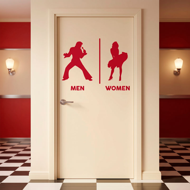 Elvis Marylin bathroom signage 9/12