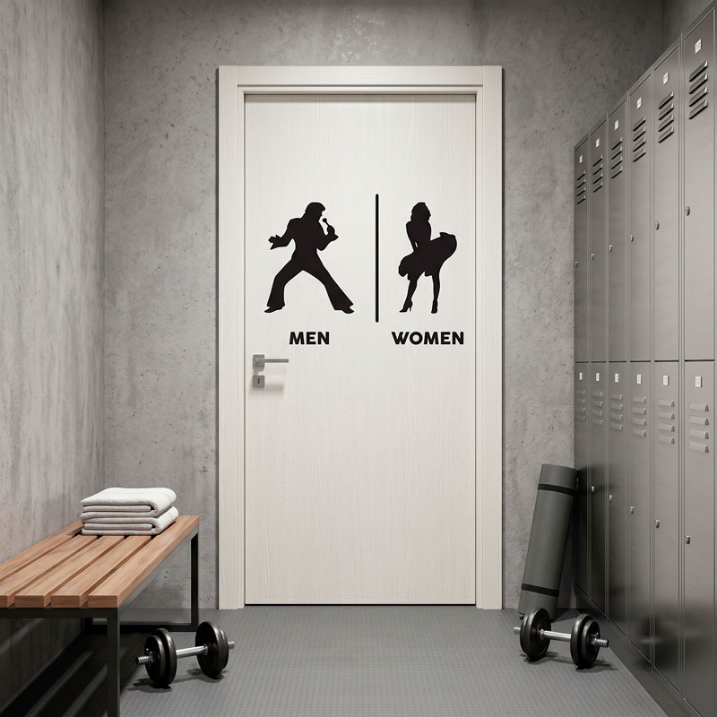 Elvis Marylin bathroom signage 10/12