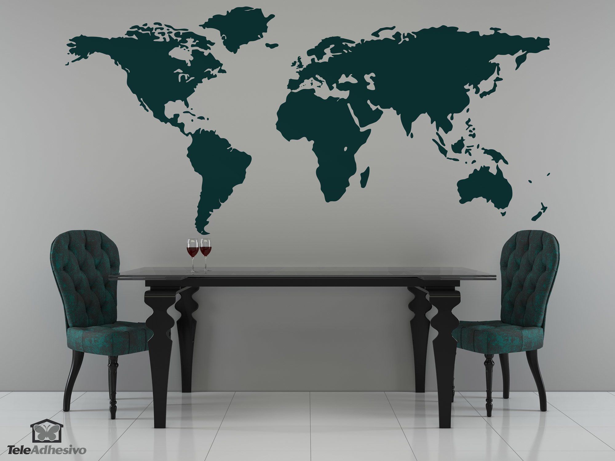 Wall Stickers: World map - Silhouette