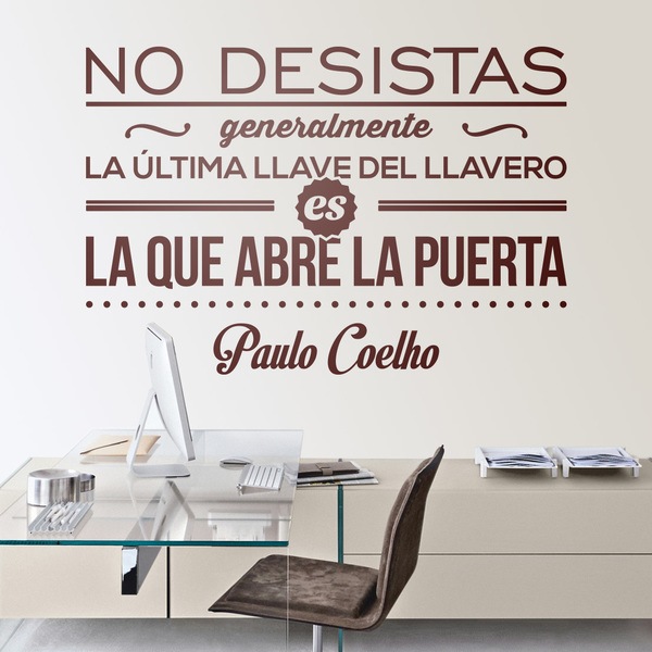 Wall Stickers: No desistas - Paulo Coelho