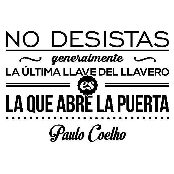 Wall Stickers: No desistas - Paulo Coelho