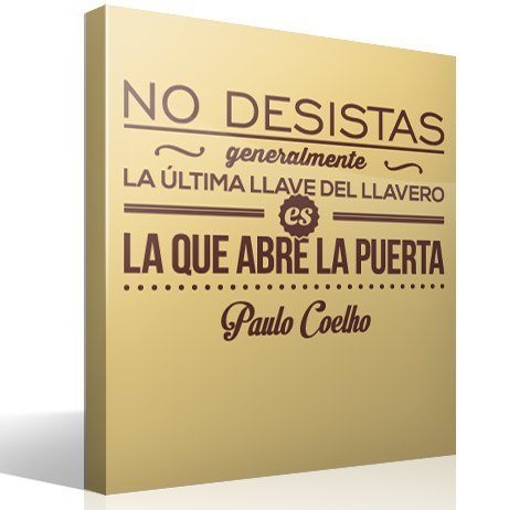 Wall Stickers: No desistas - Paulo Coelho