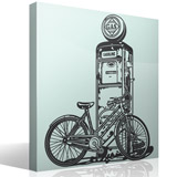 Wall Stickers: Bicycle on vintage fuel pump 3