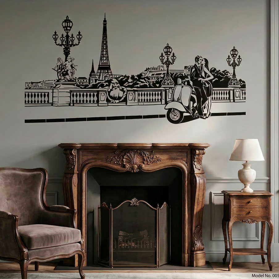 Wall Stickers: Romantic scene in Paris