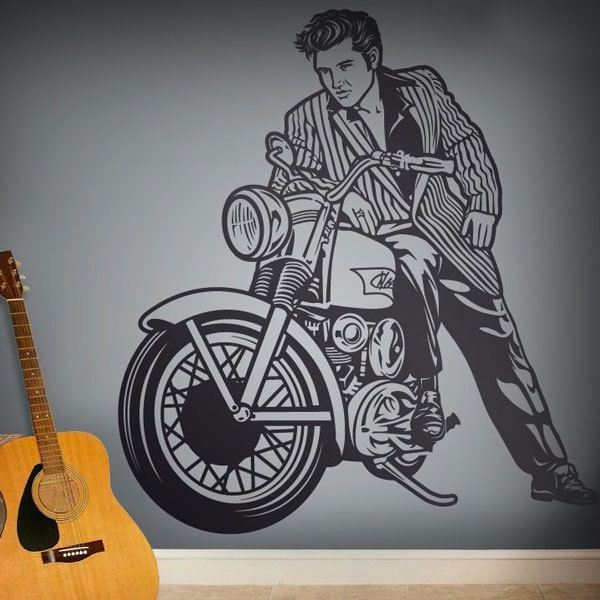 Wall Stickers: Elvis Presley and motorcycle