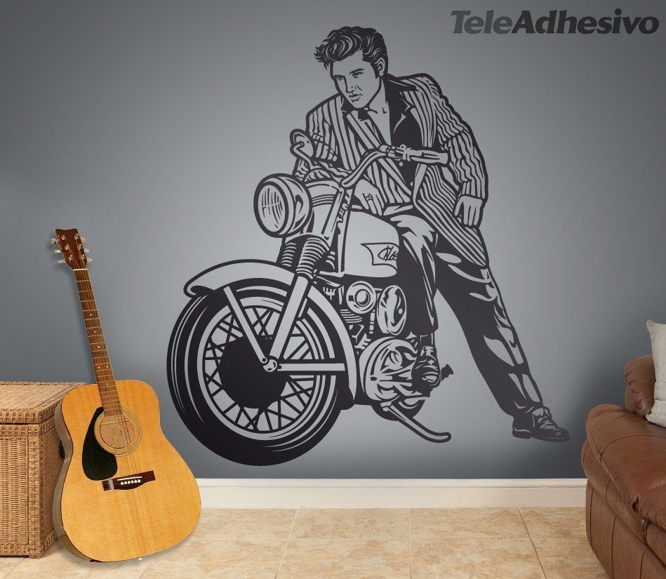 Wall Stickers: Elvis Presley and motorcycle