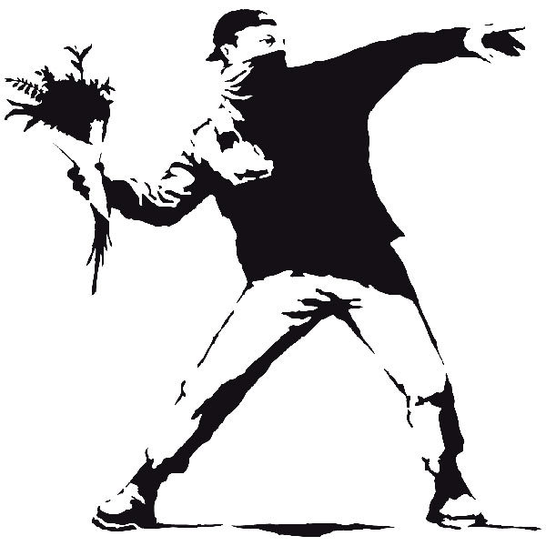 Wall Stickers: Banksy Flower Throwing Protest