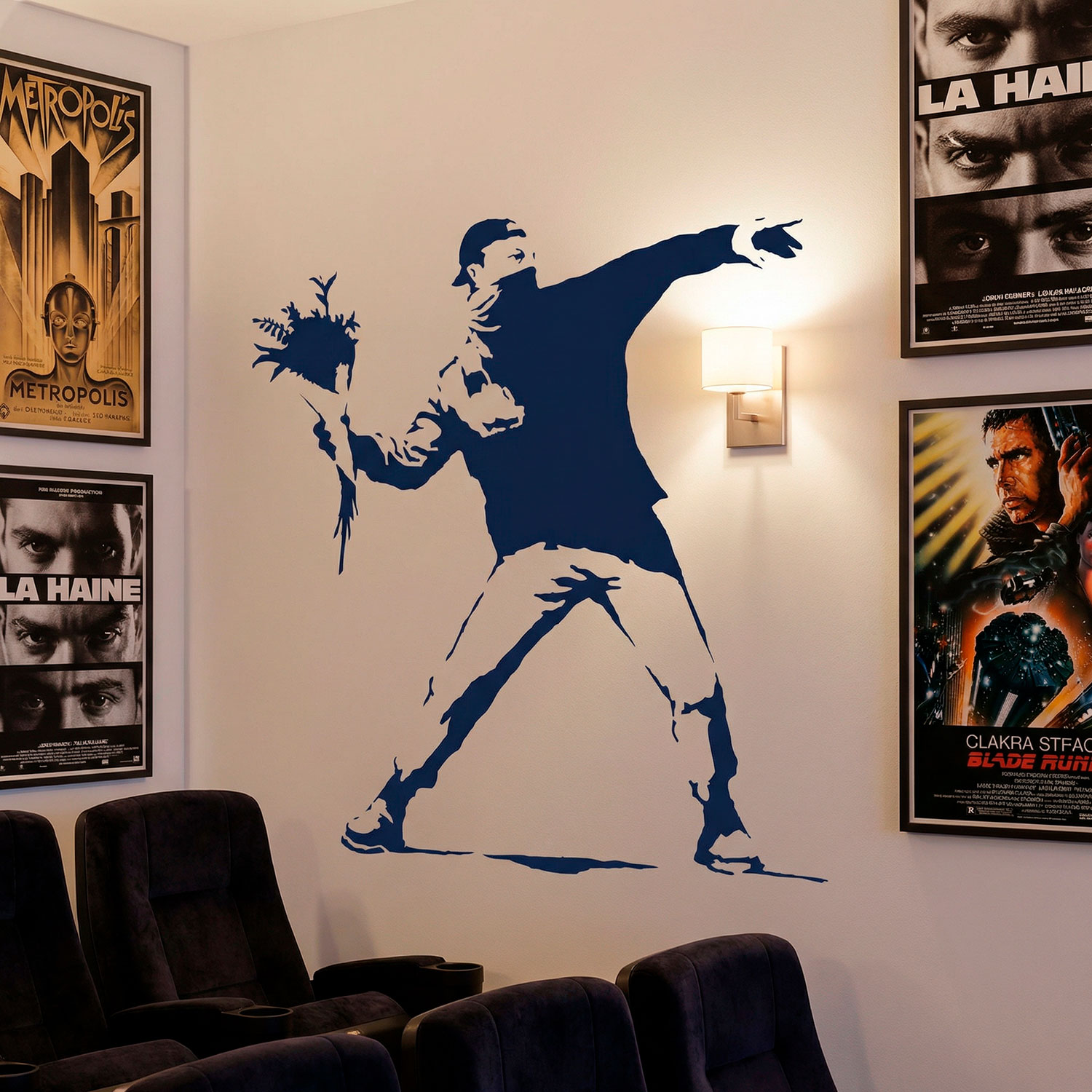 Wall Stickers: Banksy Flower Throwing Protest