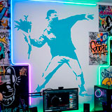 Wall Stickers: Banksy Flower Throwing Protest 15