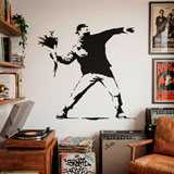 Wall Stickers: Banksy Flower Throwing Protest 16