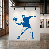 Wall Stickers: Banksy Flower Throwing Protest 17