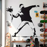 Wall Stickers: Banksy Flower Throwing Protest 19