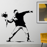 Wall Stickers: Banksy Flower Throwing Protest 3