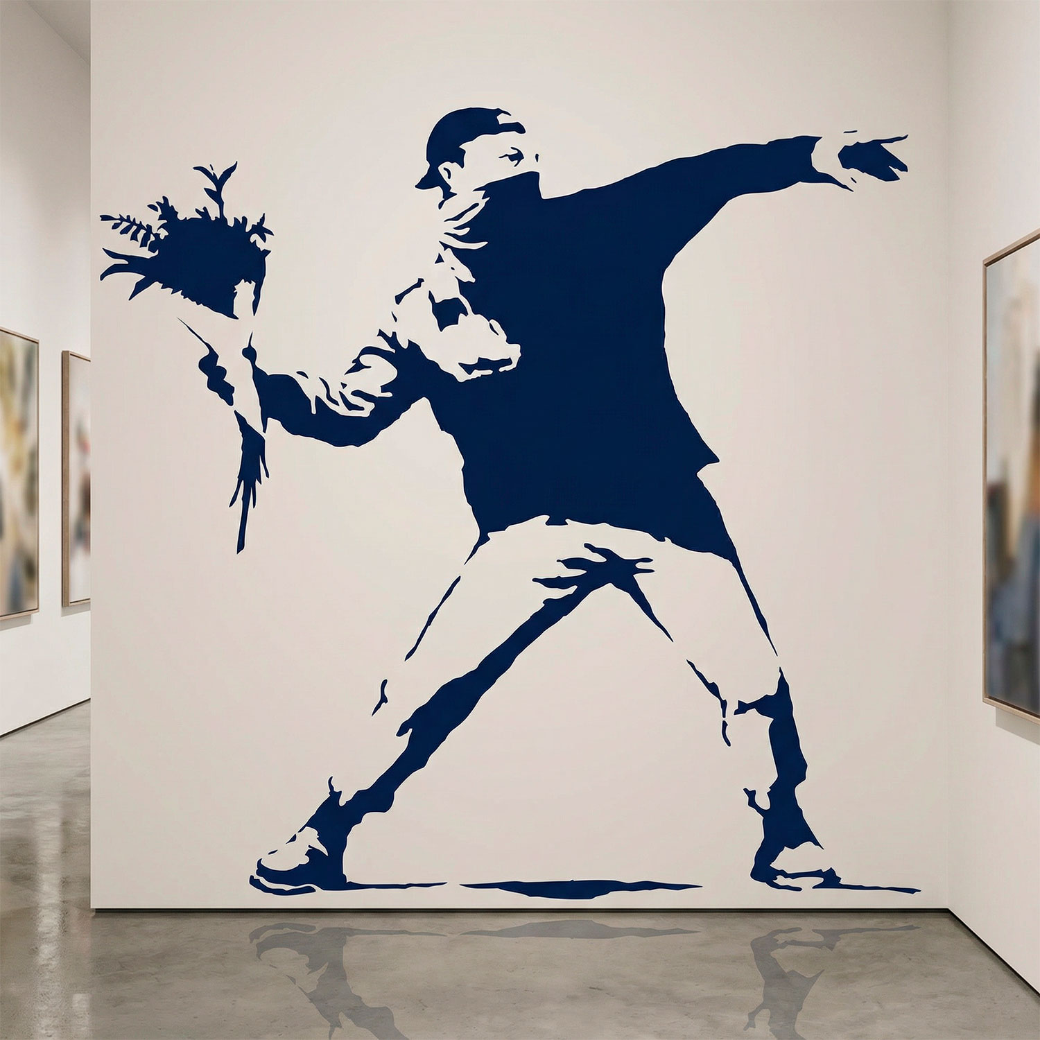 Wall Stickers: Banksy Flower Throwing Protest