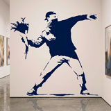 Wall Stickers: Banksy Flower Throwing Protest 21