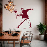 Wall Stickers: Banksy Flower Throwing Protest 23