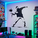 Wall Stickers: Banksy Flower Throwing Protest 24