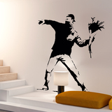 Wall Stickers: Banksy Flower Throwing Protest 4
