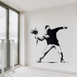 Wall Stickers: Banksy Flower Throwing Protest 5