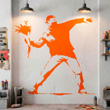 Wall Stickers: Banksy Flower Throwing Protest 6
