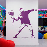 Wall Stickers: Banksy Flower Throwing Protest 7