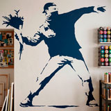 Wall Stickers: Banksy Flower Throwing Protest 10